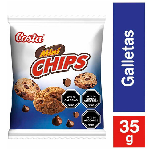 Colaciones Galleta Mini Chips Costa 35g  Caja 30