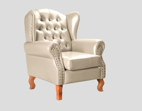 Poltrona Imperador Chesterfield Bergere Provençal Luis Xv Cor Couríssimo Bege 045 Desenho Do Tecido Couríssimo