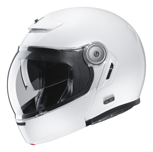 Casco Moto Hjc rebatible V90 Sólido Pearl White +regalo Kit 