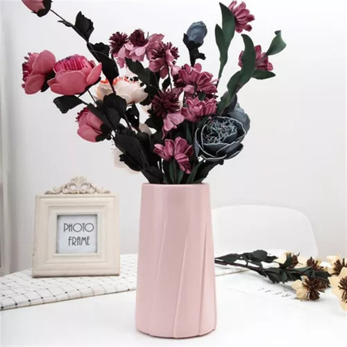 H Jarrón Con Flores Artificiales, Arreglo Decorativo, 30 Cm