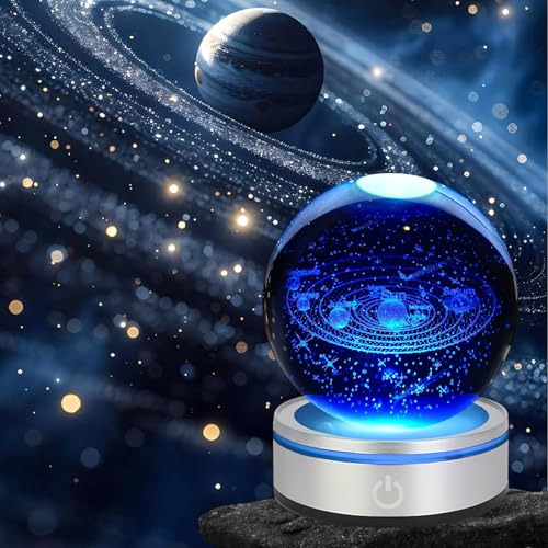 Sistema Solar En 3d Bola De Cristal Luz Nocturna Con Ilumina