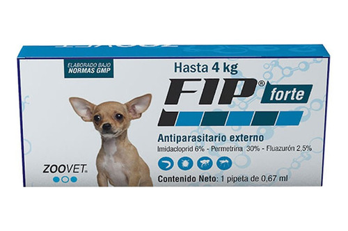 Antipulgas F.i.p. Forte Para Perros Hasta 4kg
