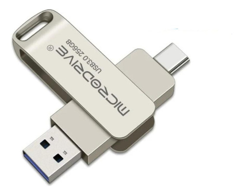 Pendrive Otg Tipo C Usb 2en1 Microdrive 256gb 3,0 Metal