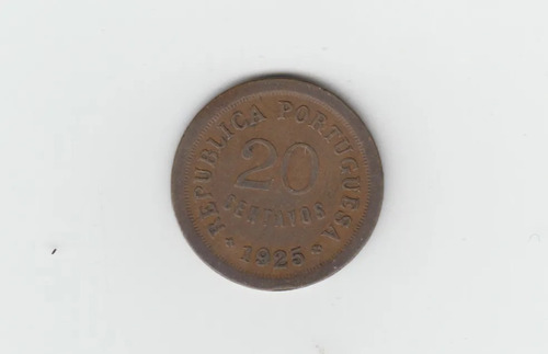 Moneda Portugal 20 Centavos 1925 Muy Bueno