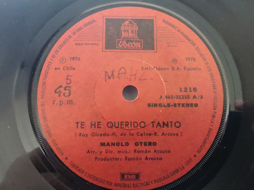 Vinilo  Single De  Manolo Otero   - Carita De Pena ( Q130