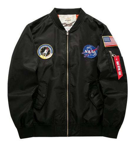 Chaqueta Piloto Bomber Bordada Jack Talla Grande Para Hombre