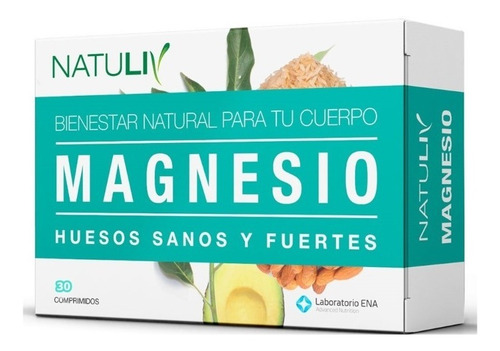 Magnesio 30 Comp Natuliv Huesos Sanos Y Fuertes