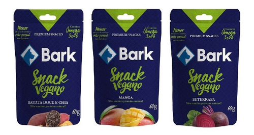 Bark Snack Vegano P/ Cães 60g Kit Com 3 Unidades