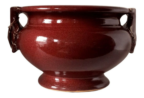 Cachepot (vaso) Rústico Cerâmica Brilhante Acabamento Glaze