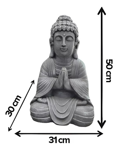 Buda Estatua Adorno Zen Para Jardín Exterior Grande 50cm