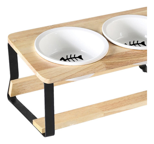 Cuencos S Para Gatos, Perros, Soporte De BambĂș De Pescado