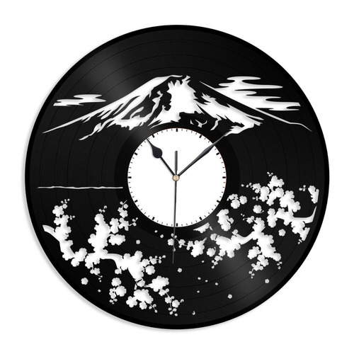 Reloj Corte Laser 2345 Flores Silueta De Montaña Y Flores