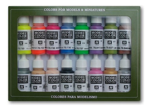 Set Pinturas Acrilicas Vallejo Model Color Wargame Special Color 16 Colores