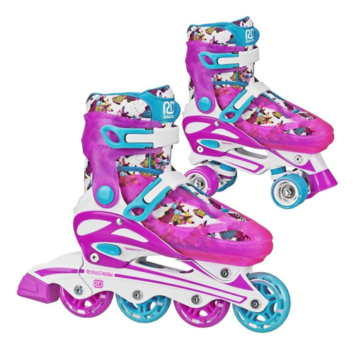 Patines Ajustables En Linea Y 4 Ruedas 2 En 1 Roller Derby