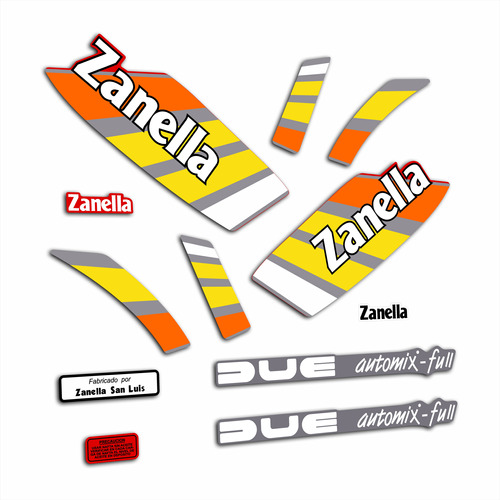 Calcos Zanella 50 Due Automix - Full. Colores. Laminadas