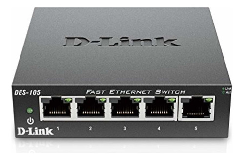 Conmutador Fast Ethernet D-link, 5 Puertos 10/100 Metal