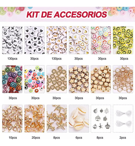Juego De Abalorios De Bricolaje Para Hacer Pulseras 15000+