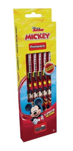 Lápiz Primavera Jumbo Mickey Mouse Negro X 6 Und