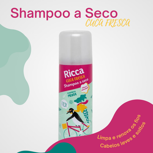 Shampoo A Seco Ricca Cuca Fresca Menta Para Cabelos 50ml