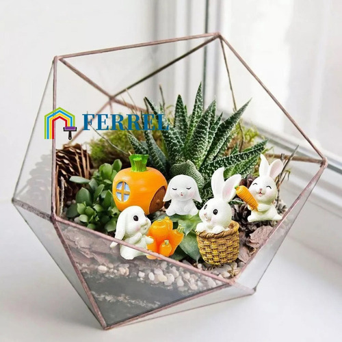 Fe 7 Piezas De Muñecas De Conejo En Miniatura De Jardín De
