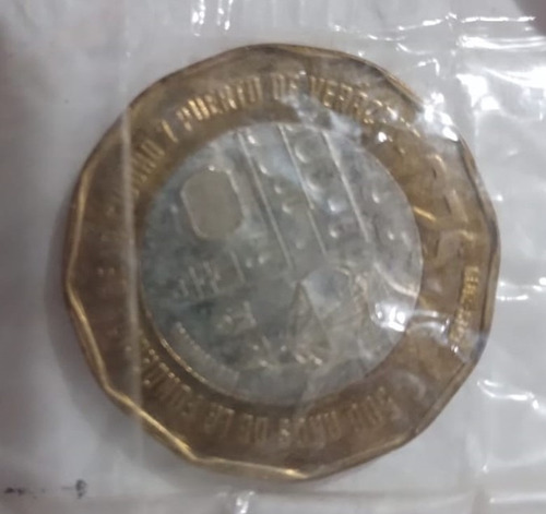 Moneda Conmemorativa $20  Fundación Puerto Y Cd. Veracruz 