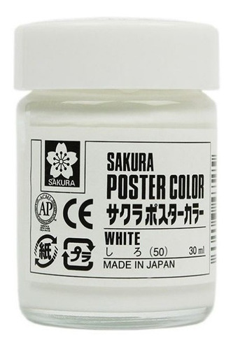 Tempera Profesional Sakura Poster Color 30ml-varios Colores Color Blanco