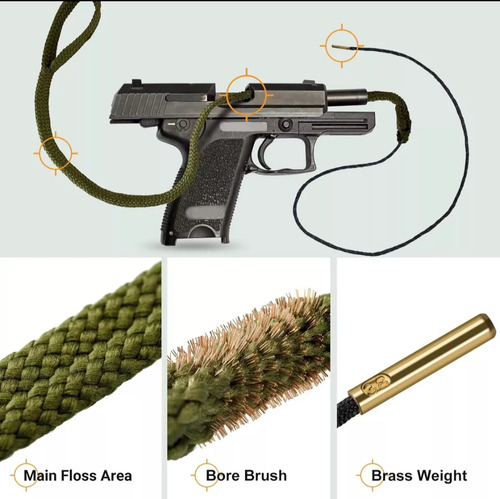 Bore Snake Cordon De Limpieza Baqueta Pistola Rifle Armas .338 .340