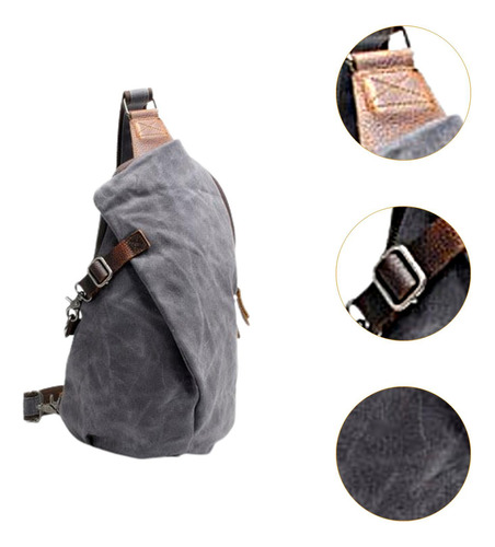 Bolso Bandolera De Lona, Mochila Informal, Bolso De Gris