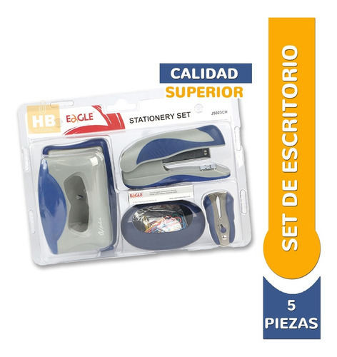 Imagen 3 de 4 de Set Escritorio Oficina 5 Piezas Abrochadora + Perforadora