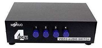 Interruptor De Av Rca Switcher 4 In 1 Out Compuesto Vídeo L/