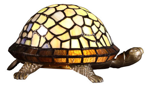 Bieye L Tortuga Tiffany Style Stained Glass Accent Lámpara.