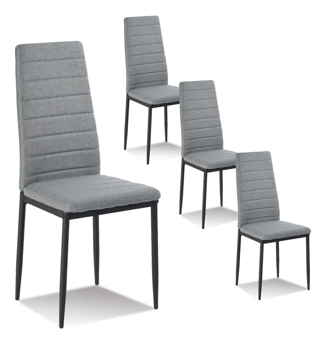 Sillas de Comedor Set de 4, Color Gris - Homemake Furniture