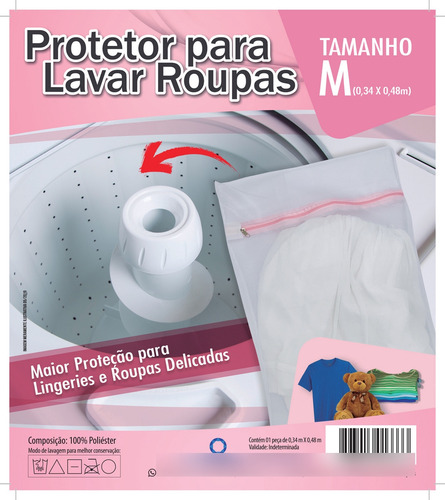 Saco Protetor Ziper Para Lavagem Lavar De Roupas Delicadas