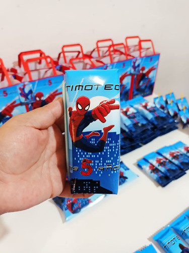 Candy Bar Personalizado Hombre Araña Para 10 Chicos