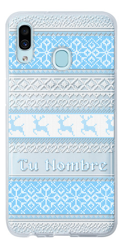Funda Para Galaxy Ugly Sweater Azul Navideño Con Tu Nombre