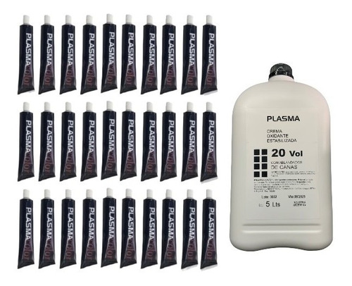 Tinturas Plasma 30 U + Crema Oxidante Vol 20 Plasma 5lts