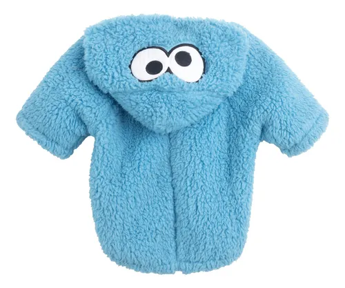 Chaqueta Polar Para Mascotas Monstruo Come Galletas Talla M Color Celeste