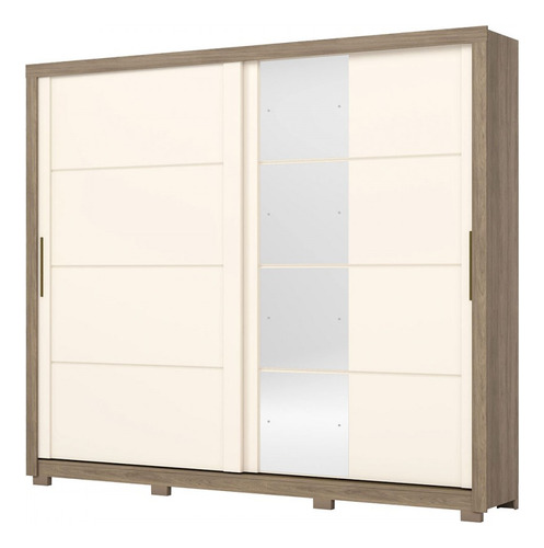 Guarda-roupa Casal Palace 2 Portas Rústico/off White - Henn Cor Bege