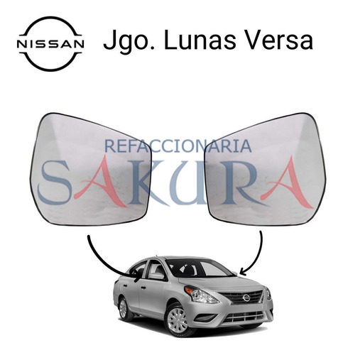 Set Lunas Espejos Retrovisores 2 Pcs Versa 2018 Nissan