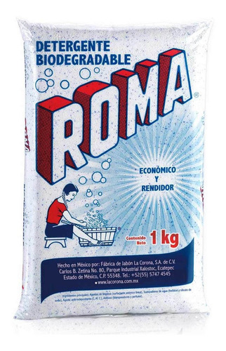 Imagen 1 de 1 de Detergente En Polvo Roma Multiusos 1kg