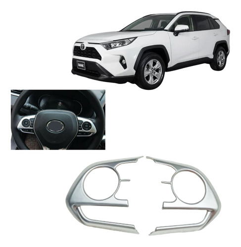 Cubiertas De Volante Plata Toyota Rav4 2019 2020 Accesorios