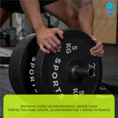 Disco Olímpico Bumper 5kg Profesional Gym X Unidad