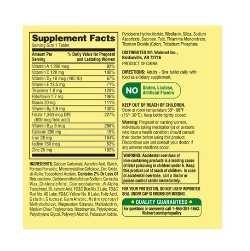 Imagen 2 de 2 de Multivitamínico Tabletas Prenatal Spring Valley