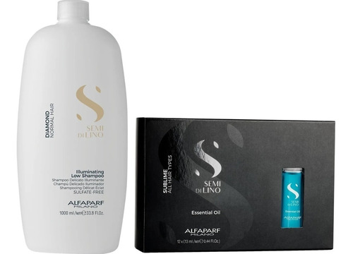 Shampoo 1000ml+ Caja De Ampollas Iluminador Alfaparf Diamond