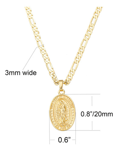 Kelistom Collar Con Colgante De La Virgen María Guadalupe Ch