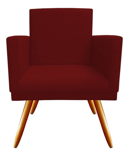 Poltrona Bia Decorativa Triângulo Rosa Suede Ofertaço Cor Suede Marsala