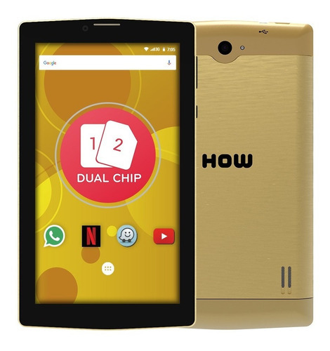 Tablet 3g 2 Chip Dual Sim How 8gb Wifi Gps 705g 7 Dourado Cor Dourado