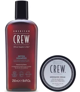 Shampoo Exfoliante + Cera Grooming Cream American Crew Men
