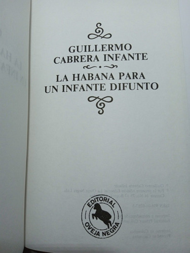 Imagen 3 de 5 de La Habana Para Un Infante Difunto - Guillermo Cabrera I.