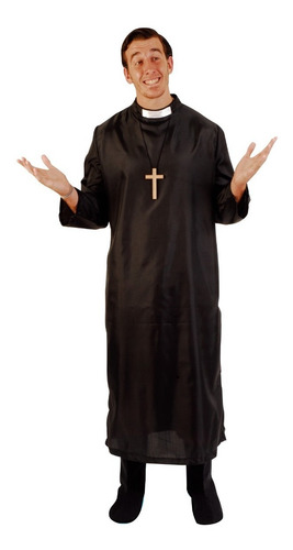 Imagen 1 de 2 de Disfraz Cura Halloween Adulto Talle 1-2